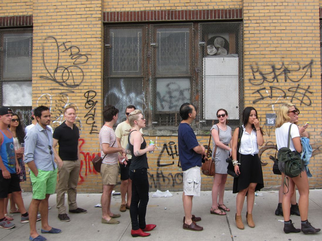 Hipsters love waiting on line for block party admittance